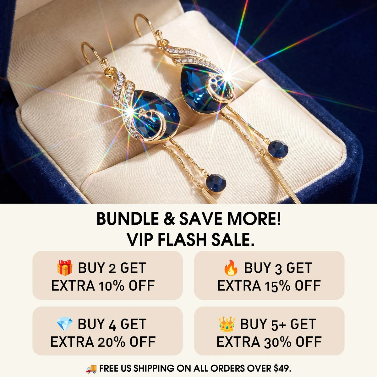 The Royal Peacock: Sapphire-Hued Teardrop Drop Earrings