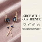 The Royal Peacock: Sapphire-Hued Teardrop Drop Earrings