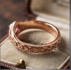 Marquise Pink Tourmaline Scroll Rose Gold Ring