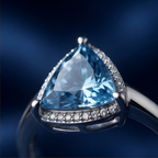 Trilliant Aquamarine Asymmetric Cluster Silver Ring